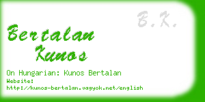 bertalan kunos business card